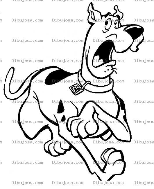 Dibujo para colorear Dibujo De Scooby Doo Corriendo Asustado Y Con Miedo Para Pintar Y Colorear Al Miedoso De Escubidu