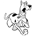 Dibujo para colorear Dibujo De Scooby Doo Corriendo Asustado Y Con Miedo Para Pintar Y Colorear Al Miedoso De Escubidu
