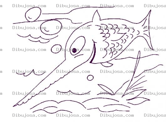 Dibujo para colorear Pezespada Dibujo De Pez Espada Para Pintar Y Colorear