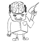 Dibujo para colorear Dibujo De Hombre Con El Cerebro Destapado Para Pintar Y Colorear Sesos Del Cerebro