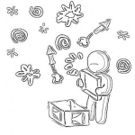 Dibujo para colorear Juegos Pirotecnicos Dibujo De Nino Con Caja De Luces Pirotecnicas Para Navidad Canchinflines Cohetes Y Estrellitas Navidenas Para Colorear