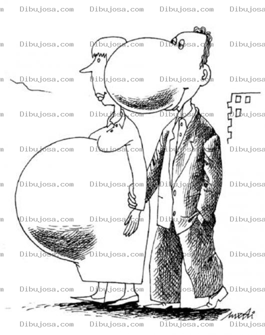 Dibujo para colorear Dibujo De Mujer Embarazada A La Par De Su Esposo Narigon Para Pintar Y Colorear El Embarazo De Un Mujer En Cinta Bien Enbarazada