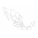 Dibujo para colorear Dibujo para pintar mapa de Mexico con sus estados
