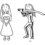 Dibujo para colorear Killbill Dibujo De Kill Bill Para Pintar Y Colorear A La Chica Rubia De Pants Amarillo