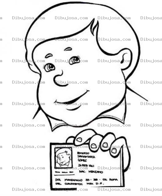 Dibujo para colorear Carnet De Identificacion DPI Para Pintar Y Colorear Licencia De Conducir O RUT De Chile
