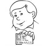 Dibujo para colorear Carnet De Identificacion DPI Para Pintar Y Colorear Licencia De Conducir O RUT De Chile