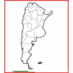 Dibujo para colorear Dibujo para pintar mapa de Argentina