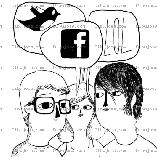 Dibujo para colorear Redes Sociales Para Pintar Y Colorear Twitter Facebook Sms Y Chats