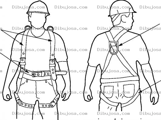 Dibujo para colorear Seguridad Industrial Dibujo Para Colorear La Correcta Colocacion De Un Arnes Para Evitar Caidas Y Accidentes En Trabajadores De La Construccion