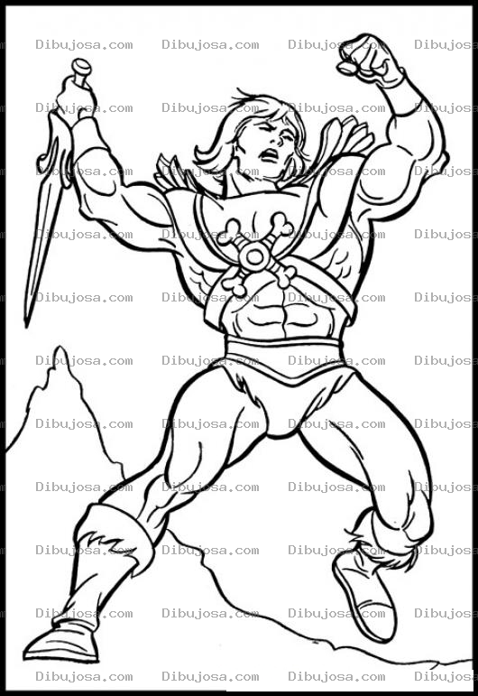 Dibujo para colorear Dibujo De Heman Con Su Espada Para Pintar Y Colorear Espadazo De He Man