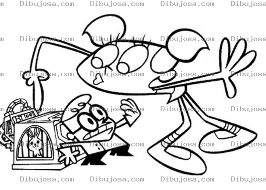 Dibujo para colorear Dibujo De Dexter Con Su Hermana Para Pintar Y Colorear