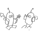 Dibujo para colorear Dibujo De Robot Enamorado Para Pintar Y Colorear Robot Y Robota