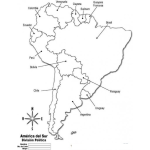Dibujo para colorear Colorear Mapa de Suramerica con todos los paises de sudamerica