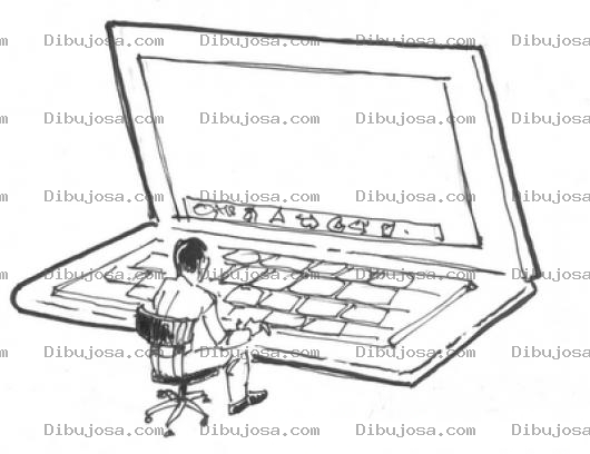 Dibujo para colorear Laptop Potente Dibujo De Laptop Gigante Para Pintar Y Colorear
