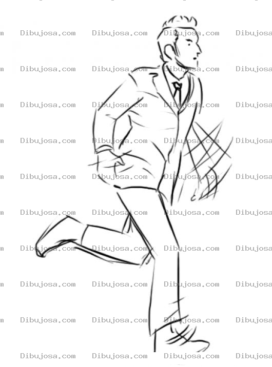 Dibujo para colorear Dibujo De Chico Corriendo Con Saco Para Pintar Y Colorear