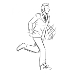 Dibujo para colorear Dibujo De Chico Corriendo Con Saco Para Pintar Y Colorear