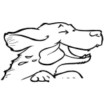 Dibujo para colorear Dibujo De Perro Con La Lengua De Fuera Sacando La Cabeza En La Ventana De Un Carro Para Pintar Y Colorear