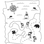 Dibujo para colorear Colorear el mapa del tesoro de los piratas