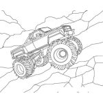 Dibujo para colorear Dibujo De Picopon Con Suspension Levantada Para Pintar Y Colorear Monstertruck