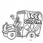Dibujo para colorear Helados Cremosos Dibujo De Camion De Helados Para Pintar Y Colorear Payaso Vendedor De Helados