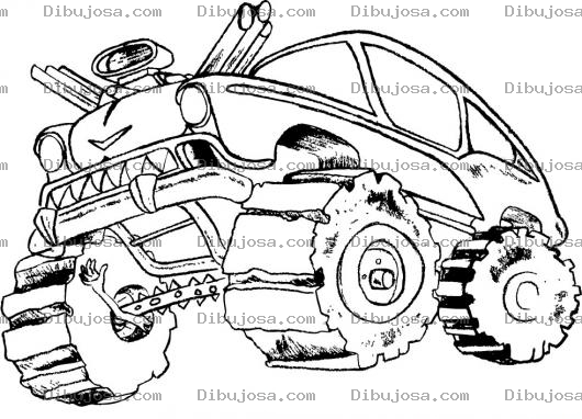 Dibujo para colorear Dibujo De Carro Moustruo Para Pintar Y Colorear Monstercar
