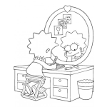 Dibujo para colorear Dibujo De La Hermana De Bart Simpson Haciendo Deberes Para Pintar Y Colorear