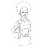 Dibujo para colorear Dibujo De Maestra Negrita Para Pintar Y Colorear Profesora Morena Con Pelo Afro