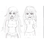 Dibujo para colorear Dibujo De Mama E Hija Para Pintar Y Colorear