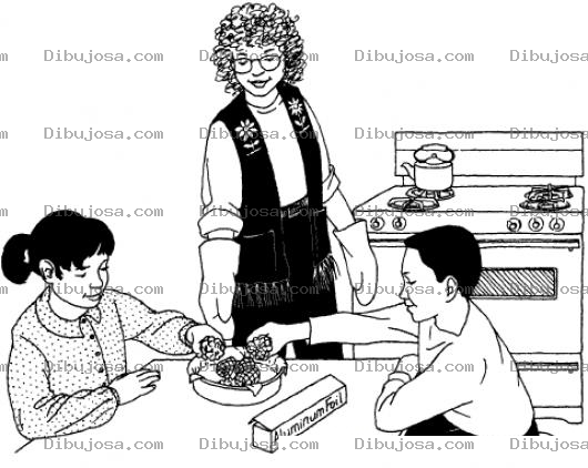 Dibujo para colorear Dibujo De Mama Alimentando A Sus Hijos Para Pintar Y Colorear