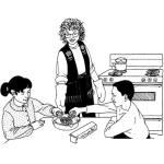 Dibujo para colorear Dibujo De Mama Alimentando A Sus Hijos Para Pintar Y Colorear