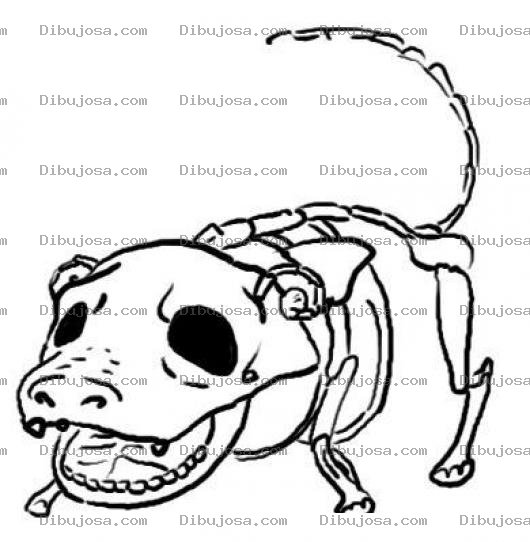 Dibujo para colorear Calavera De Perro Fantasma Para Pintar Y Colorear