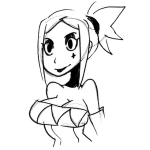 Dibujo para colorear Dibujo De Una Chica Con Una Cruz En La Mejilla Para Pintar Y Colorear