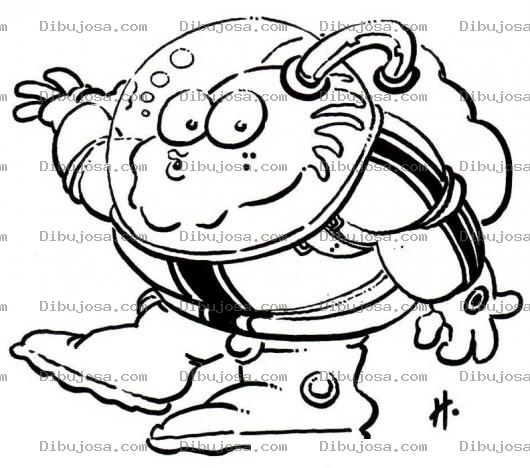 Dibujo para colorear Monstruo Astronauta Para Pintar Y Colorear