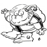 Dibujo para colorear Monstruo Astronauta Para Pintar Y Colorear