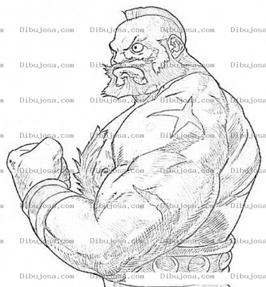 Dibujo para colorear Dibujo De Zangief De Street Fighter Para Pintar Y Colorear A Zangyef