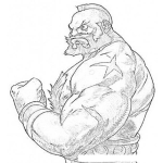 Dibujo para colorear Dibujo De Zangief De Street Fighter Para Pintar Y Colorear A Zangyef
