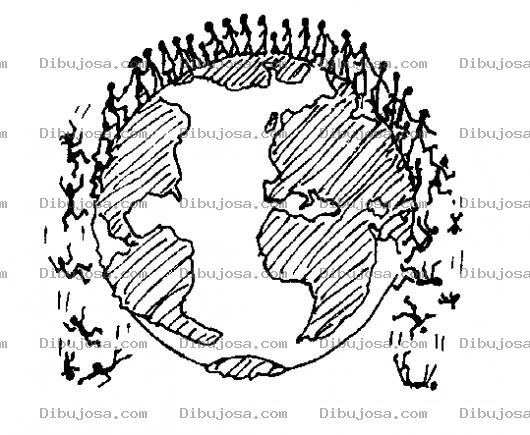 Dibujo para colorear Sobrepoblacion Mundial Dibujo De Gente Cayendose Del Mundo Para Pintar Y Colorear Siete Billones De Personas