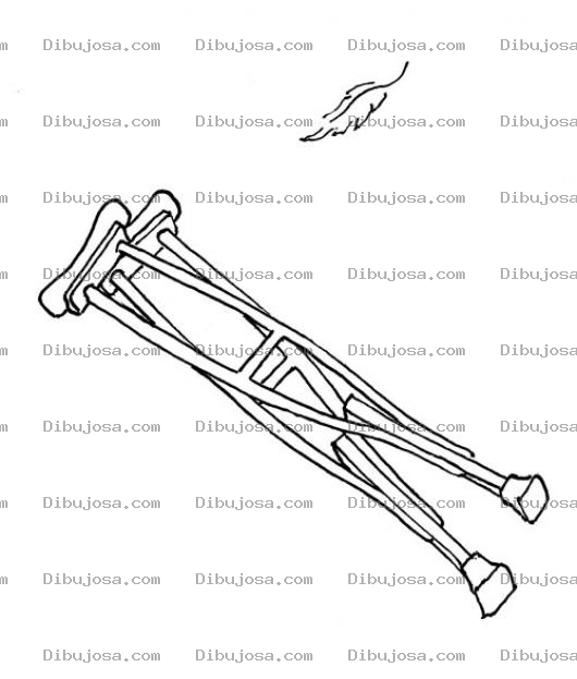 Dibujo para colorear Muletas Dibujo De Un Par De Muletas Para Pintar Y Colorear