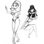 Dibujo para colorear Dibujo De Chicas En Calzoneta Para Pintar Y Colorear
