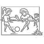 Dibujo para colorear Dibujo De Mujeres Jugando Futbol De Playa Para Pintar Y Colorear