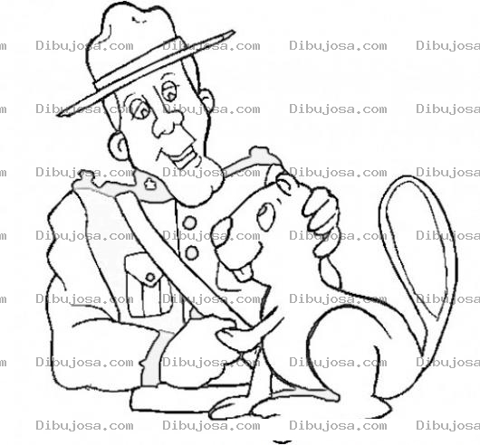 Dibujo para colorear Dibujo De Policia Con Ardilla Para Pintar Y Colorear