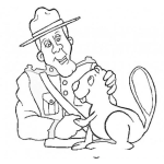 Dibujo para colorear Dibujo De Policia Con Ardilla Para Pintar Y Colorear