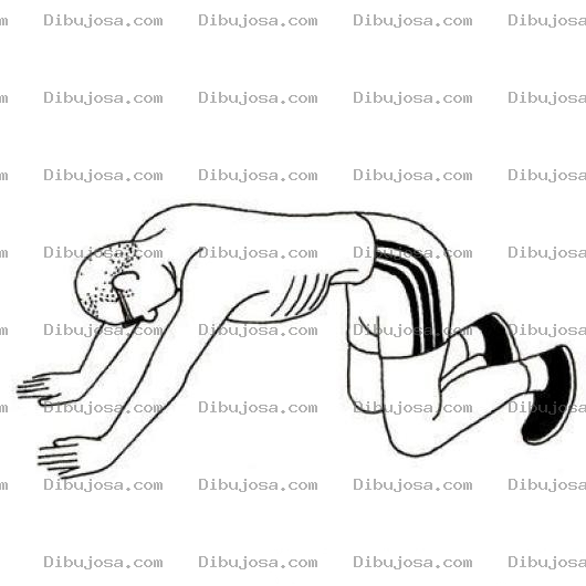 Dibujo para colorear En Sus Marcas Listos Fuera Dibujo Para Colorear A Un Hombre En Cuatro Esperando El Silvatazo Para Salir Corriendo