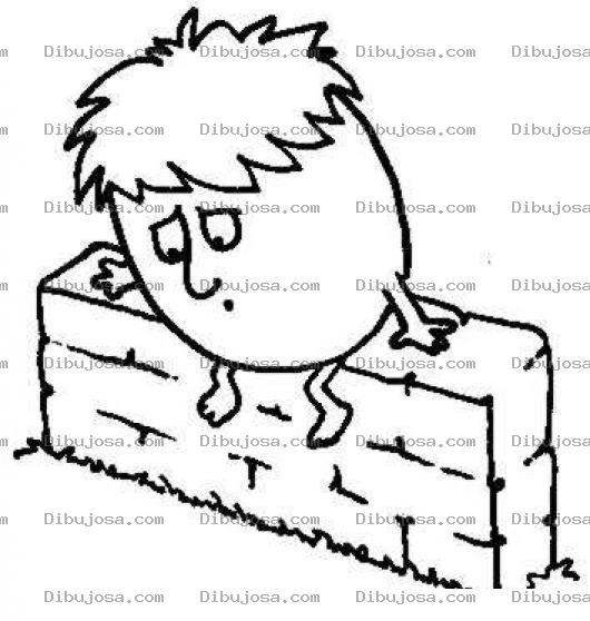 Dibujo para colorear Huevo Triste Dibujo De Huevo Con Pelo Deprimido Para Pintar Y Colorear