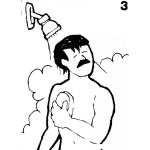 Dibujo para colorear Ducha Dibujo De Hombre Banandose Con Agua Caliente Para Pintar Y Colorear Papa En La Ducha