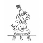 Dibujo para colorear Dibujo De Perrita Cumpleanera Para Pintar Y Colorear