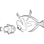 Dibujo para colorear Dibujo De Nemo Con Su Papa De Cabeza Para Pintar Y Colorear