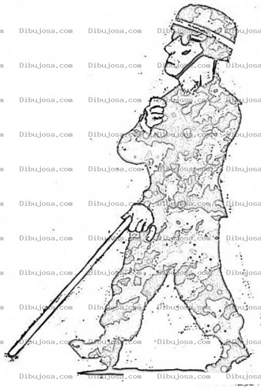 Dibujo para colorear Dibujo De Soldado Ciego Para Pintar Y Colorear