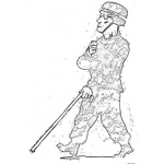 Dibujo para colorear Dibujo De Soldado Ciego Para Pintar Y Colorear