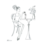 Dibujo para colorear Dibujo De Senorita Tomando Una Pina Colada Para Pintar Y Colorear